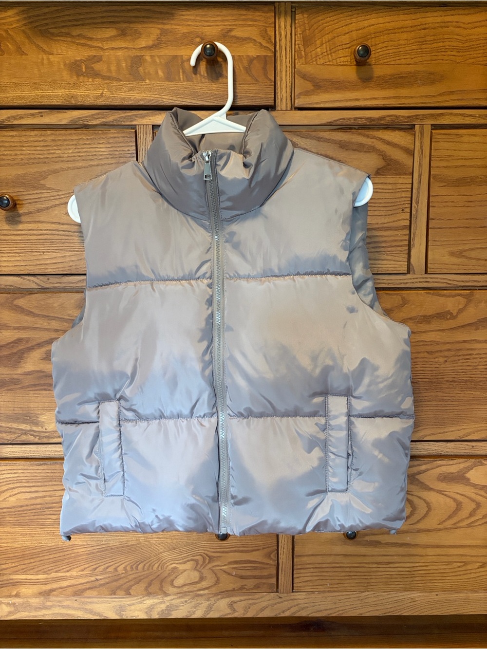 Women’s Puffer Vest — Taupe